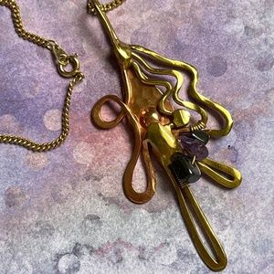ARTISAN Mixed Metals Pendant on Gold Chain